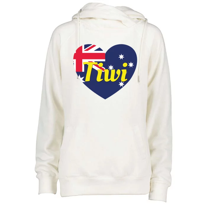 Tiwi Nt Australia Australian Flag Heart Womens Funnel Neck Pullover Hood