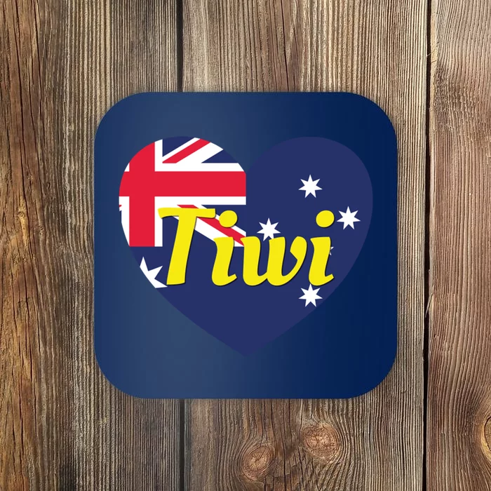 Tiwi Nt Australia Australian Flag Heart Coaster