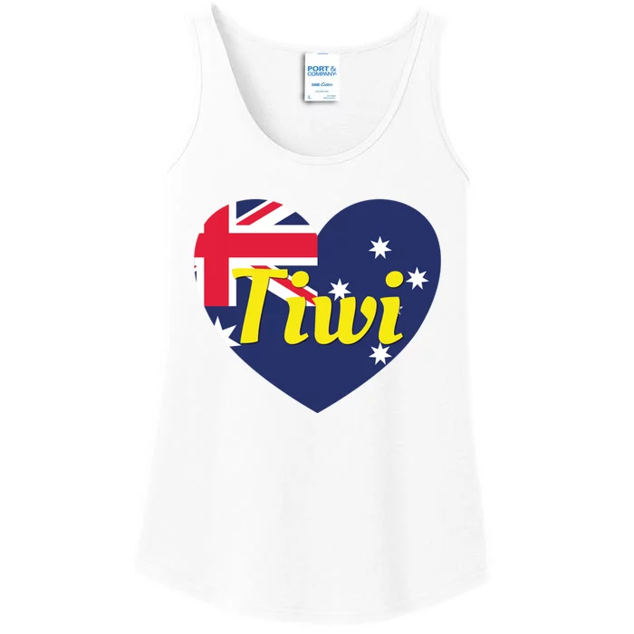 Tiwi Nt Australia Australian Flag Heart Ladies Essential Tank