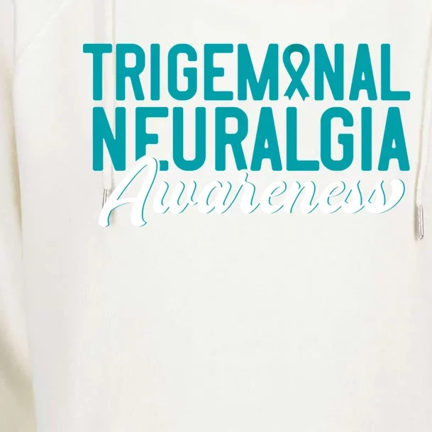 Trigeminal Neuralgia Awareness Teal Ribbon Awareness Fighter Gift Womens Funnel Neck Pullover Hood