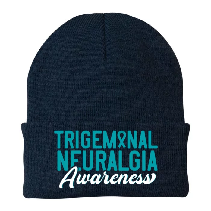 Trigeminal Neuralgia Awareness Teal Ribbon Awareness Fighter Gift Knit Cap Winter Beanie