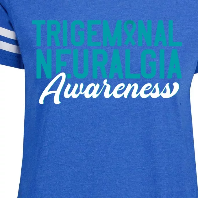 Trigeminal Neuralgia Awareness Teal Ribbon Awareness Fighter Gift Enza Ladies Jersey Football T-Shirt