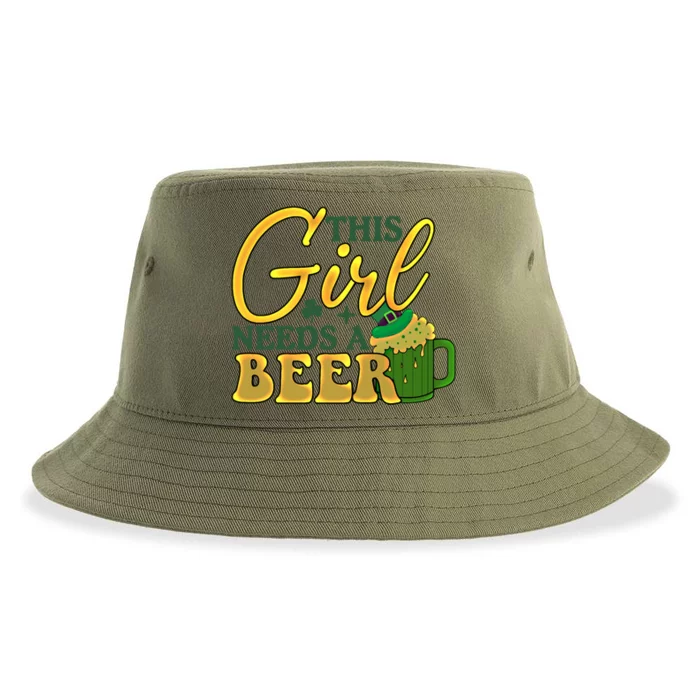 This Needs A Beer Irish Shamrock Patrick Day Gift Sustainable Bucket Hat