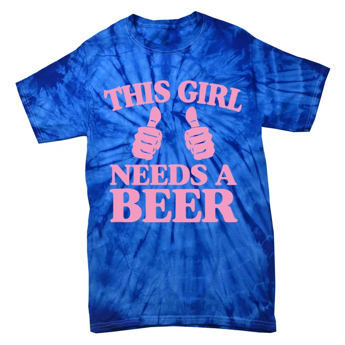 This Needs A Beer Two Thumbs Funny Beer Lover Gift Tie-Dye T-Shirt