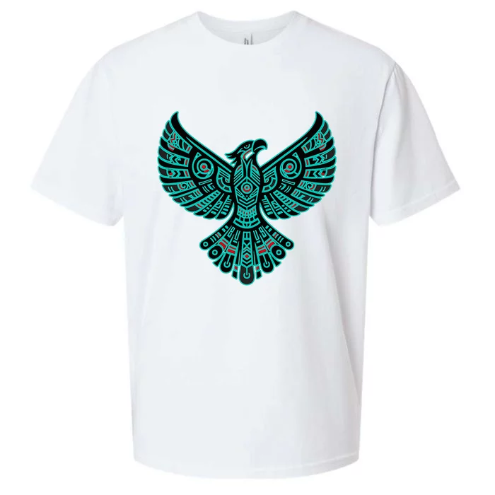 Thunderbird Native American Tribal Sueded Cloud Jersey T-Shirt