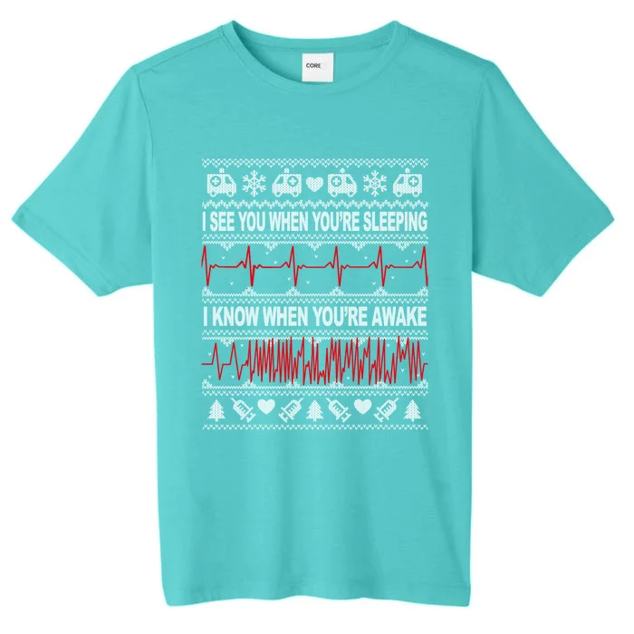 Tachy Nurse And Doctor Ugly Christmas Sweater Medical Ekg Gift ChromaSoft Performance T-Shirt