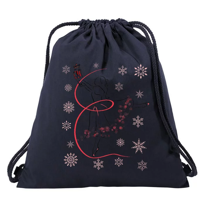 The Nutcracker Ballet And Clara Christmas Holiday Dance Drawstring Bag