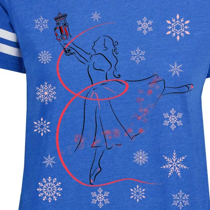 The Nutcracker Ballet And Clara Christmas Holiday Dance Enza Ladies Jersey Football T-Shirt