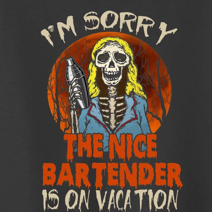 The Nice Bartender Funny Scary Skeleton Bearding Toddler T-Shirt