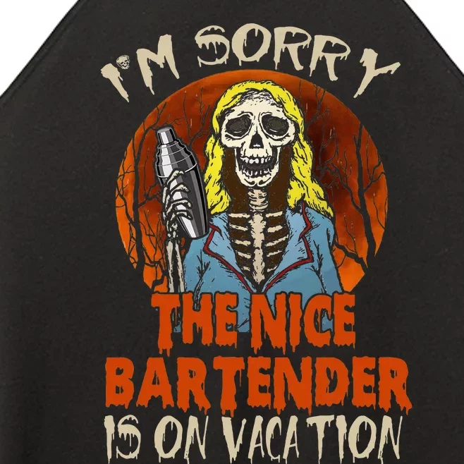 The Nice Bartender Funny Scary Skeleton Bearding Women’s Perfect Tri Rocker Tank