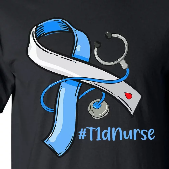 T1D Nurse Blue Ribbon Diabetes Awareness Tall T-Shirt