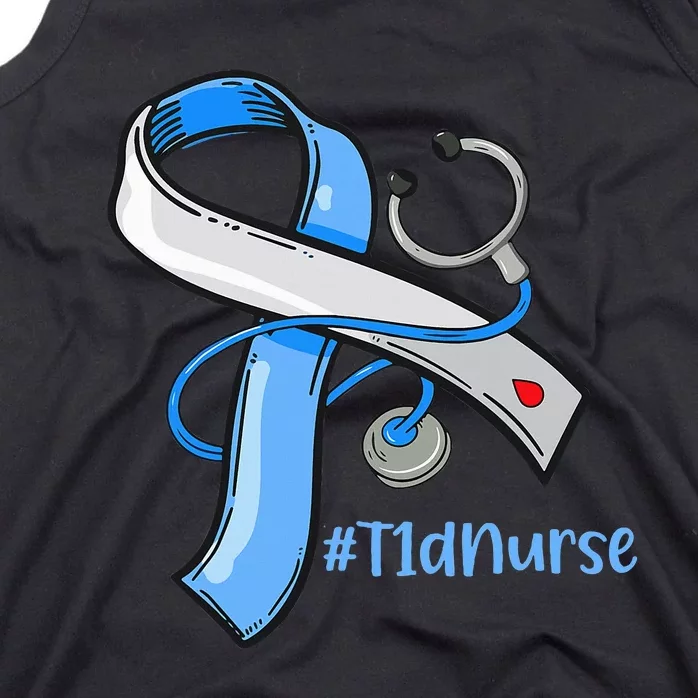 T1D Nurse Blue Ribbon Diabetes Awareness Tank Top