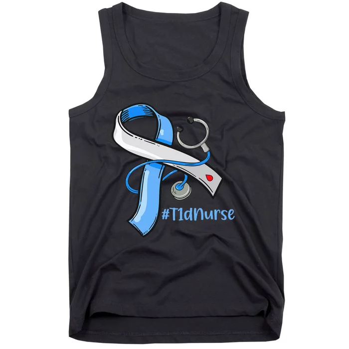 T1D Nurse Blue Ribbon Diabetes Awareness Tank Top