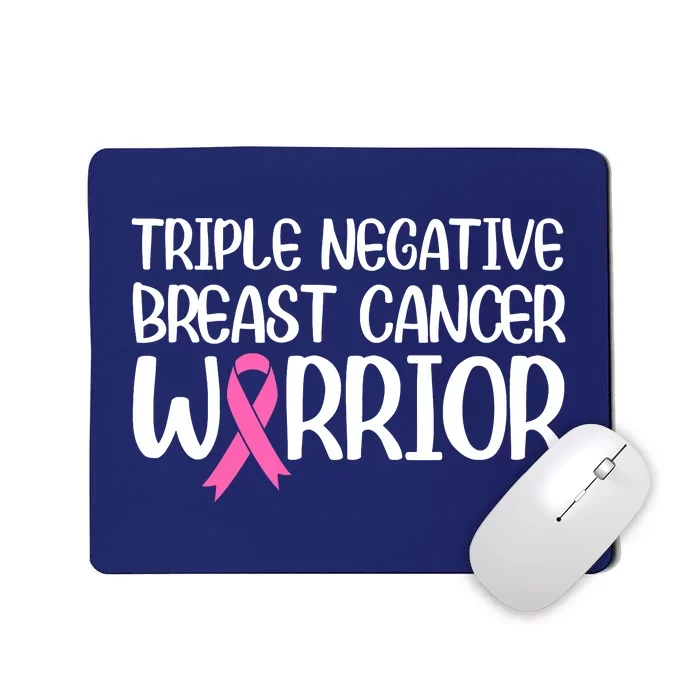 Triple Negative Breast Cancer Awareness Warrior Pink Rainbow Mousepad