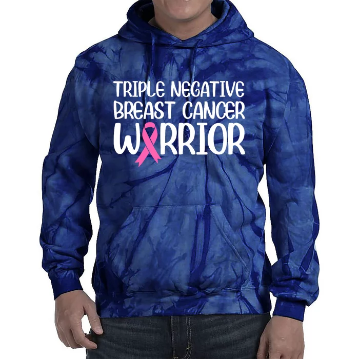 Triple Negative Breast Cancer Awareness Warrior Pink Rainbow Tie Dye Hoodie