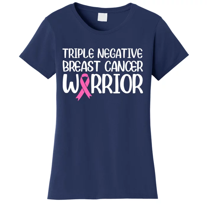 Triple Negative Breast Cancer Awareness Warrior Pink Rainbow Women's T-Shirt