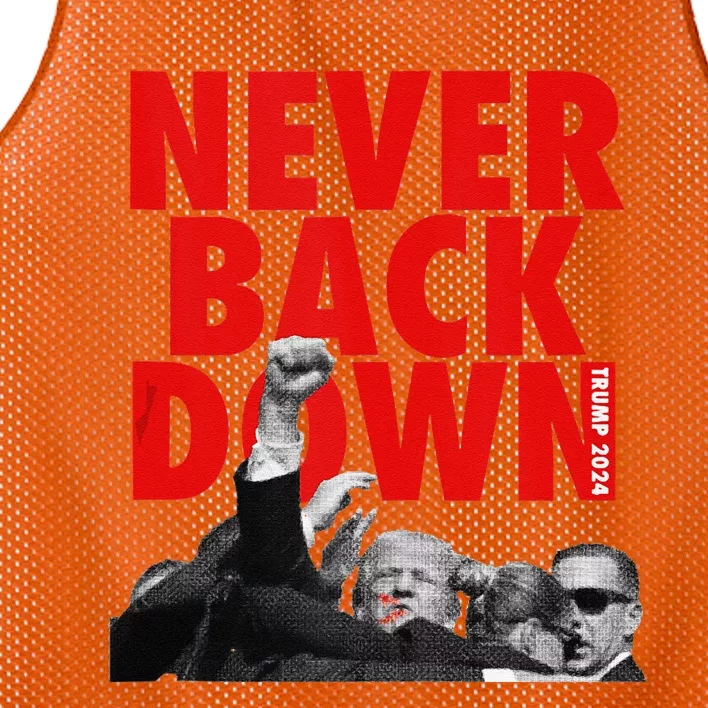 Trump Never Back Down Trump 2024 Mesh Reversible Basketball Jersey Tank