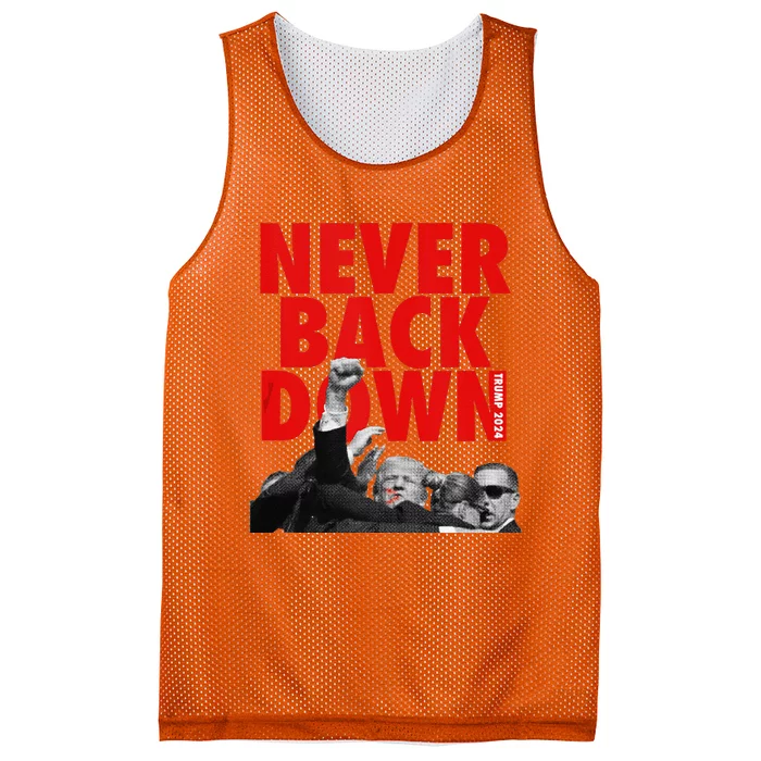 Trump Never Back Down Trump 2024 Mesh Reversible Basketball Jersey Tank