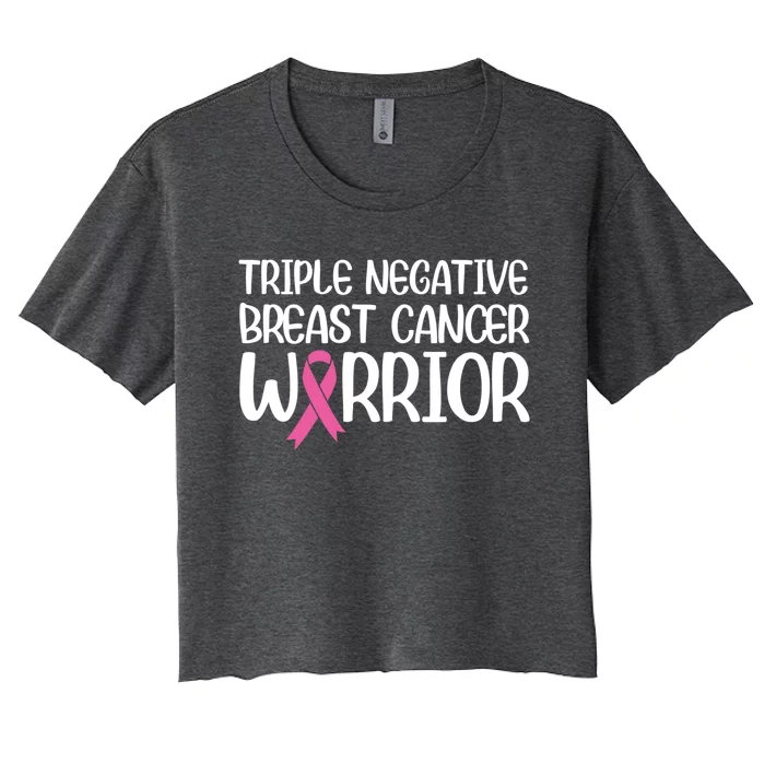 Triple Negative Breast Cancer Awareness Warrior Pink Rainbow Meaningful Gift Women's Crop Top Tee