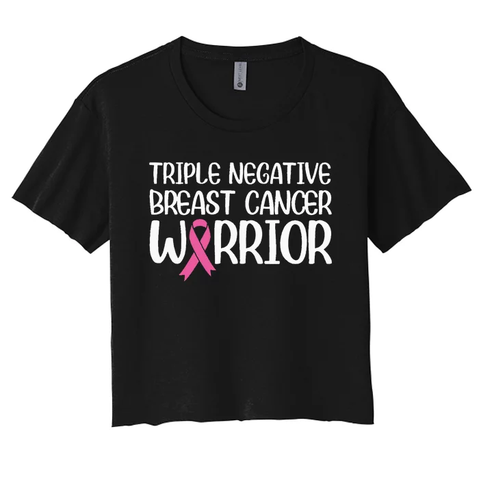 Triple Negative Breast Cancer Awareness Warrior Pink Rainbow Women's Crop Top Tee