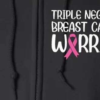 Triple Negative Breast Cancer Awareness Warrior Pink Rainbow Full Zip Hoodie