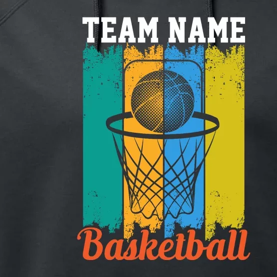 Team Name Basketball For Basketball Team Sport Bball Performance Fleece Hoodie