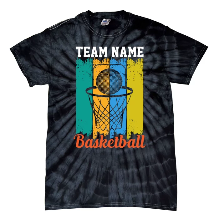 Team Name Basketball For Basketball Team Sport Bball Tie-Dye T-Shirt