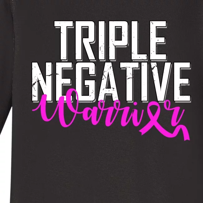 Triple Negative Breast Cancer Warrior Baby Long Sleeve Bodysuit