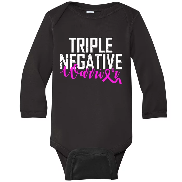 Triple Negative Breast Cancer Warrior Baby Long Sleeve Bodysuit