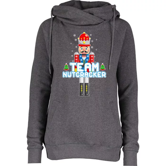 Team Nutcracker Ballet Christmas Womens Funnel Neck Pullover Hood