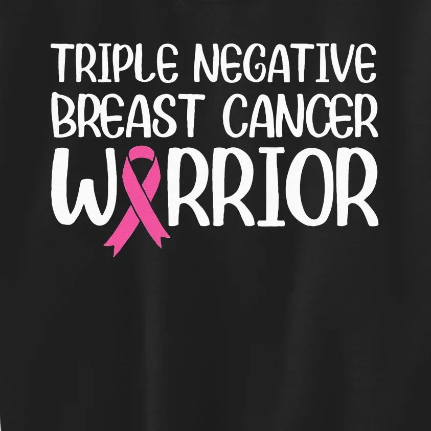 Triple Negative Breast Cancer Awareness Warrior Pink Rainbow Kids Sweatshirt