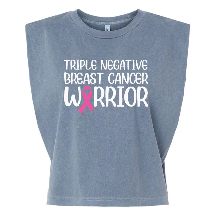 Triple Negative Breast Cancer Awareness Warrior Pink Rainbow Garment-Dyed Women's Muscle Tee