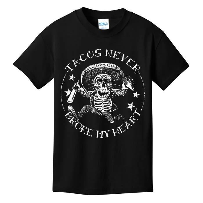 Tacos Never Broke My Heart Vintage Greaser Kids T-Shirt