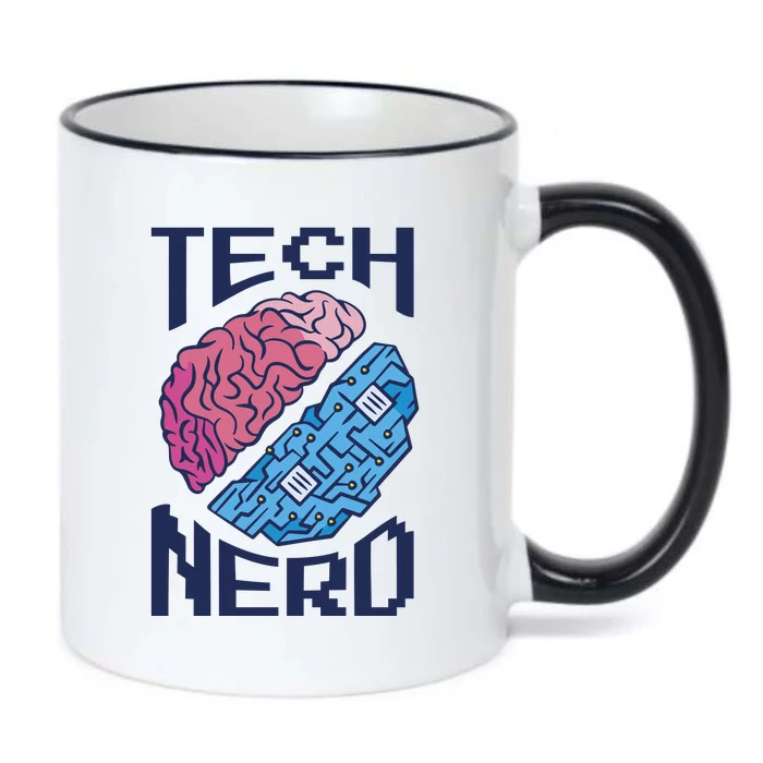 Tech Nerd Brain Black Color Changing Mug