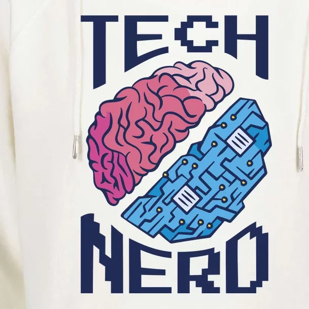 Tech Nerd Brain Womens Funnel Neck Pullover Hood