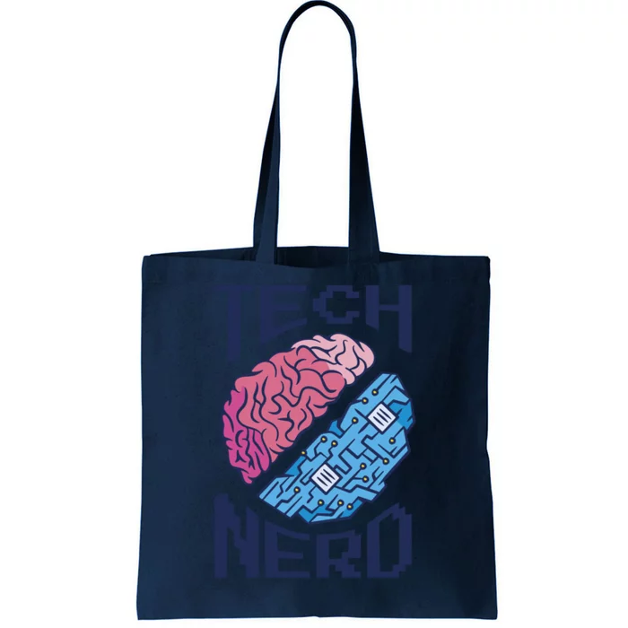 Tech Nerd Brain Tote Bag