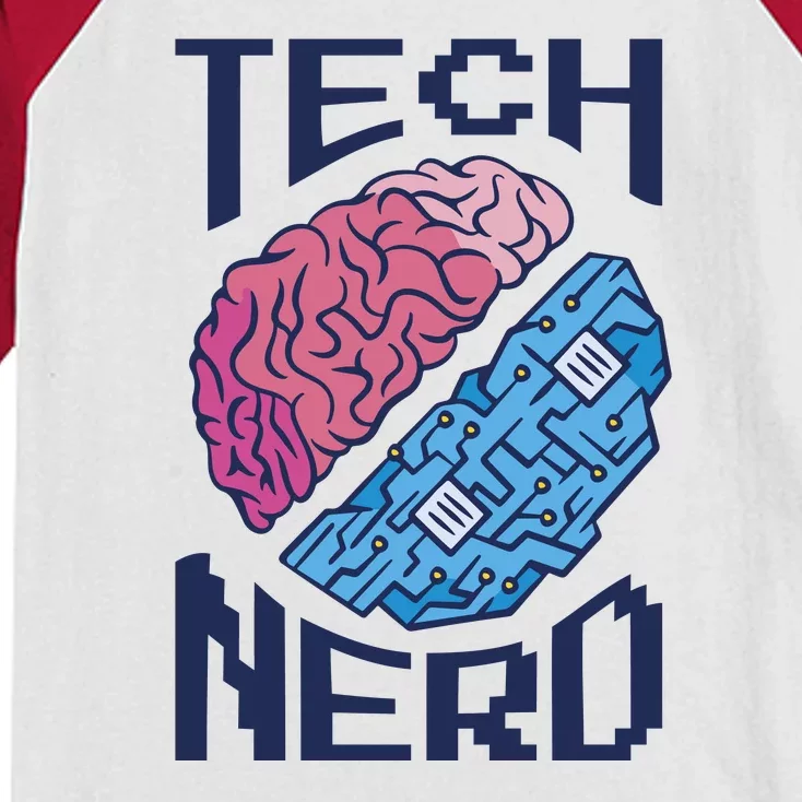 Tech Nerd Brain Kids Colorblock Raglan Jersey