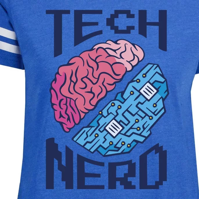 Tech Nerd Brain Enza Ladies Jersey Football T-Shirt