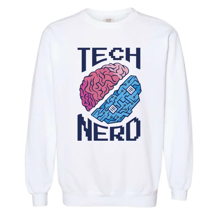 Tech Nerd Brain Garment-Dyed Sweatshirt