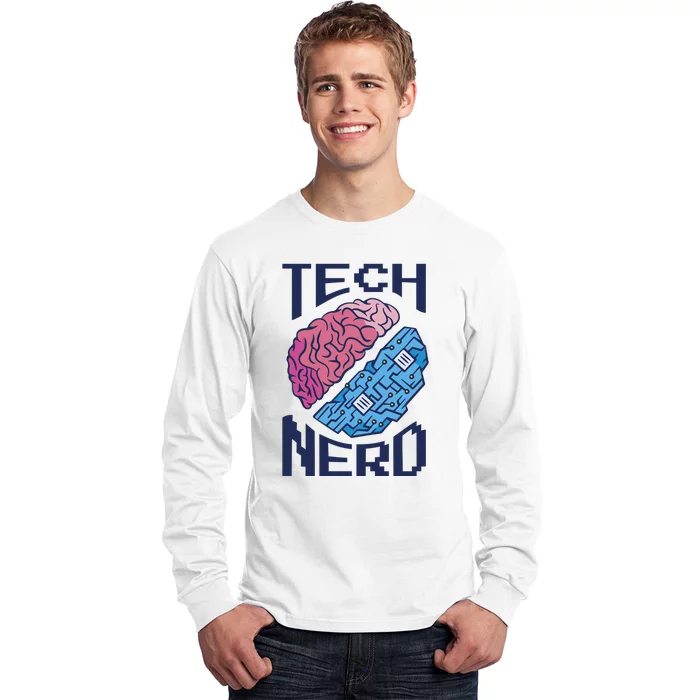 Tech Nerd Brain Long Sleeve Shirt