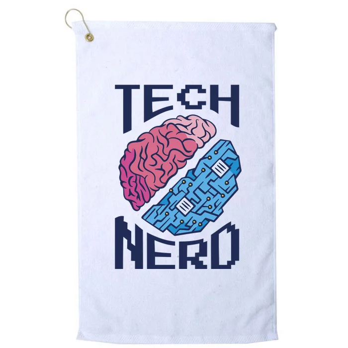 Tech Nerd Brain Platinum Collection Golf Towel