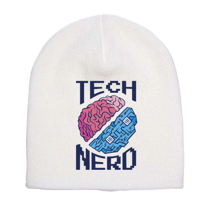 Tech Nerd Brain Short Acrylic Beanie