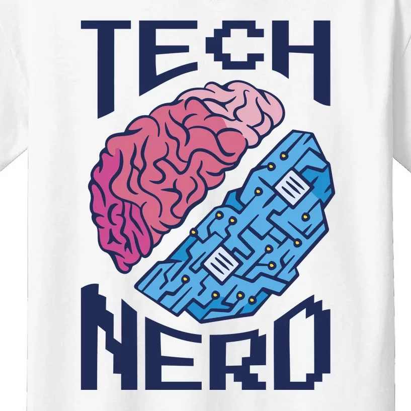 Tech Nerd Brain Kids T-Shirt