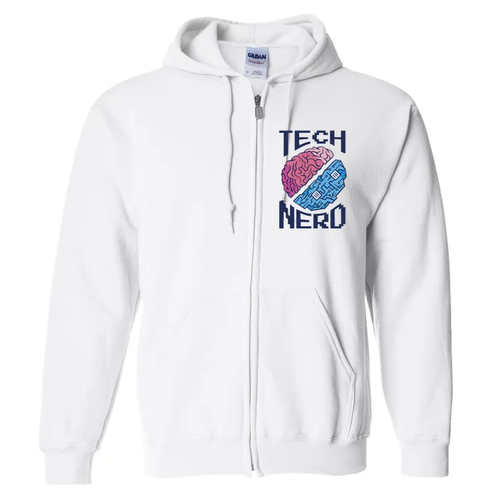 Tech Nerd Brain Full Zip Hoodie