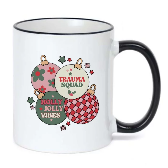 Trauma Nurse Christmas Emergency Nurse Black Color Changing Mug