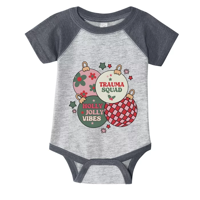 Trauma Nurse Christmas Emergency Nurse Infant Baby Jersey Bodysuit