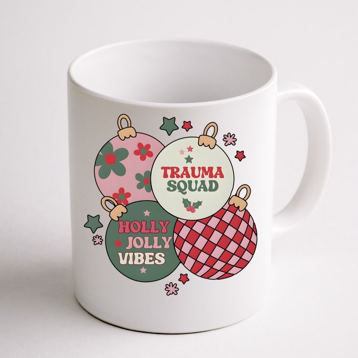 Trauma Nurse Christmas Emergency Nurse Front & Back Coffee Mug