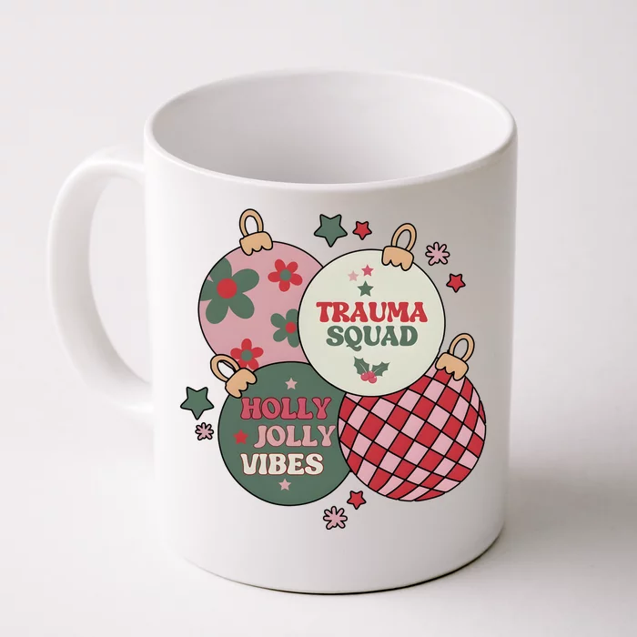 Trauma Nurse Christmas Emergency Nurse Front & Back Coffee Mug