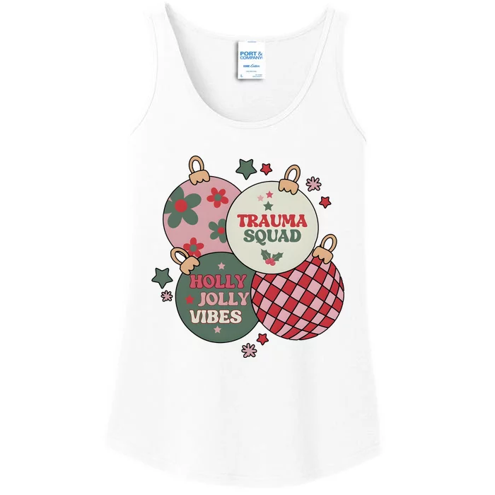 Trauma Nurse Christmas Emergency Nurse Ladies Essential Tank