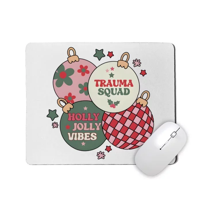 Trauma Nurse Christmas Emergency Nurse Mousepad